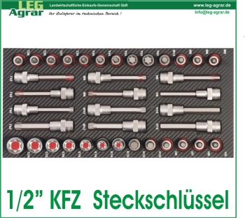 1/2 KFZ Steckschlüsselsatz Einlage für Werkstattwagen