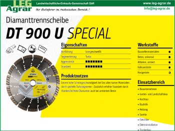 Diamanttrennscheiben-Diamantscheibe-Winkelschleifer-Baustellenmaterialien-Altbeton-armiert-Kalksandstein-DT 900 U Special-230mm