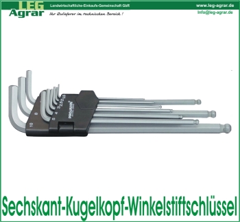 Sechskant-Kugelkopf-Winkelstiftschlüssel-Set, 9-tlg. extra lange Form