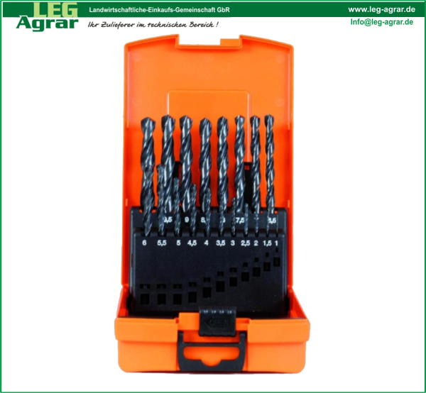 Spiralbohrer-Set DIN 338 HSS-R Typ N ECO-Kunststoffkassette-HSS-R-1-10mm-19tlg-67003