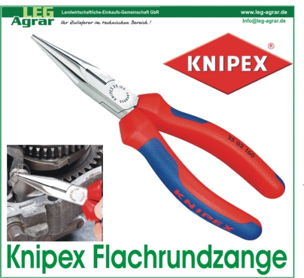 Knipex Flachrundzange mit Schneide