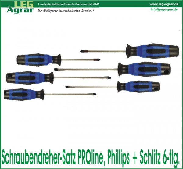 Schraubendreher-Satz PROline, Phillips + Schlitz 6-tlg.