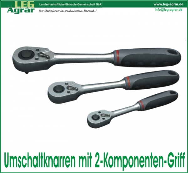 Umschaltknarren mit 2-Komponenten-Griff, 1/2 mit 2-Komponenten-Griff