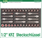 1/2" KFZ Steckschlüsselsatz Einlage für Werkstattwagen