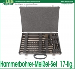 Hammerbohrer-Meißel-Set 17-tlg.