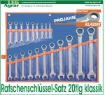 GearTech Ratschenschlüssel-Satz, 20-tlg. klassik ohne Umschaltknopf