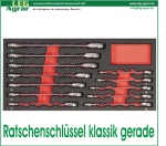 GearTech Ratschenschlüssel klassik gerade 8-19mm Einlage für Werkstattwagen