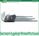 Sechskant-Kugelkopf-Winkelstiftschlüssel-Set, 9-tlg. extra lange Form