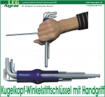 Sechskant-Kugelkopf-Winkelstiftschlüssel-Set, 8-tlg. im Drehgriff-Halter